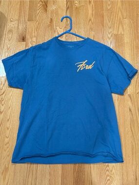 Ford Blue T-Shirt with Yellow Script Logo